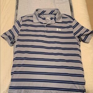 Under Armour Blue Polo Shirt with Striped Design